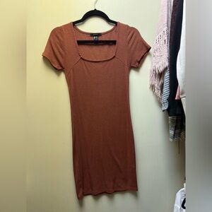 Forever 21 Terracotta Ribbed Mini Dress